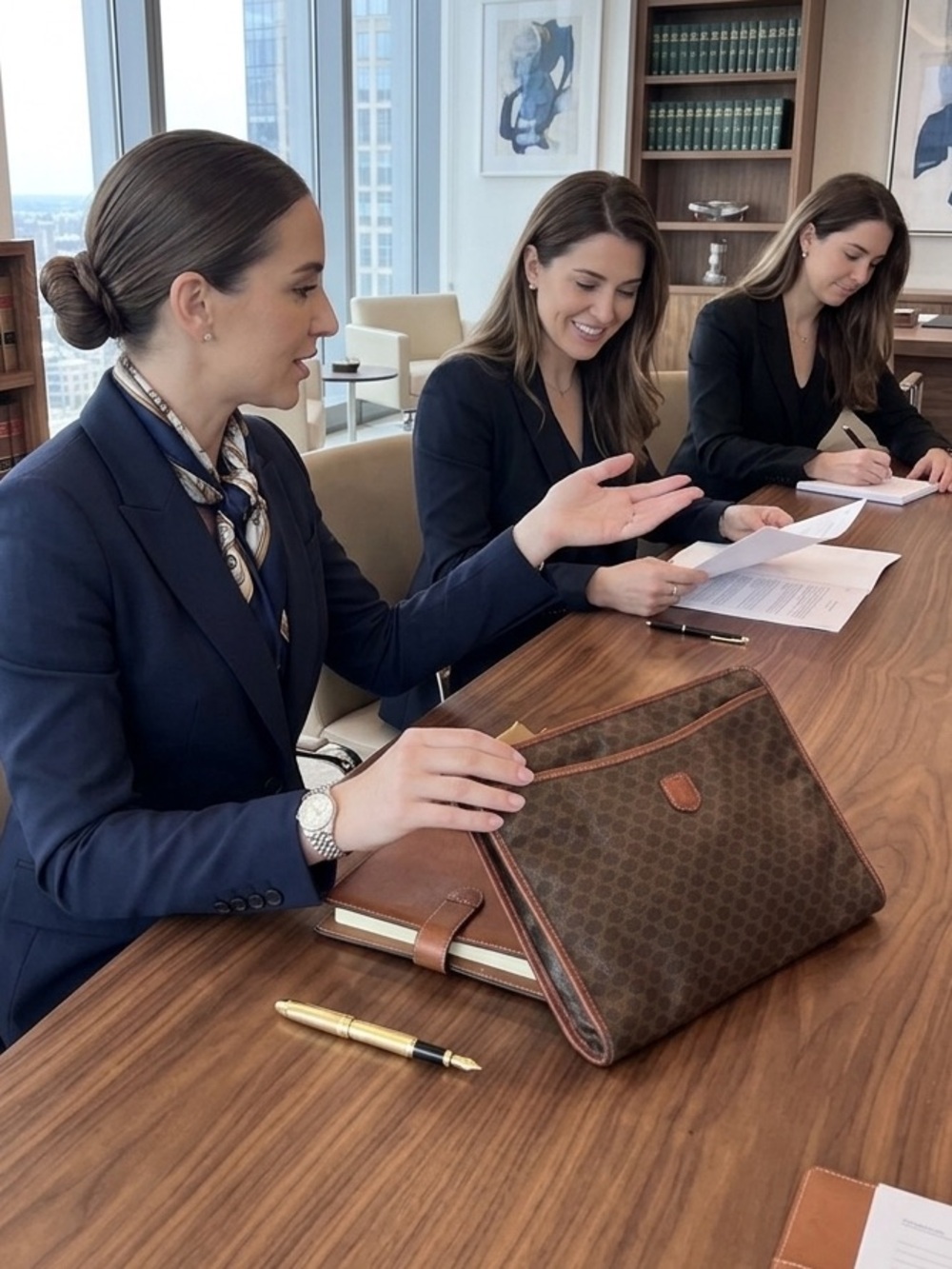 Vintage Celine Triomphe Macadam Portfolio Document Clutch Hand Bag - DM93 - Picture 2 of 16